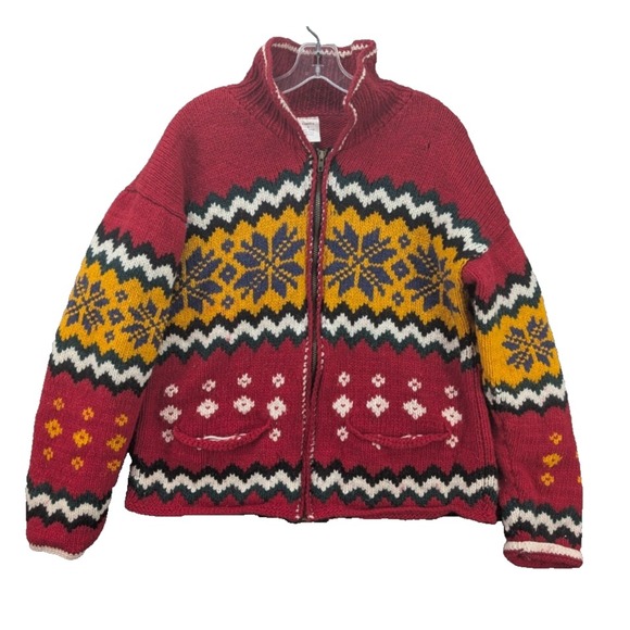 Vintage Yarina Wool Sweater Nordic Isle Chunky Ecuador...